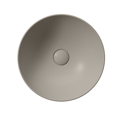 PURA Lavoar ceramic pe blat, Ø40cm, tortora mat