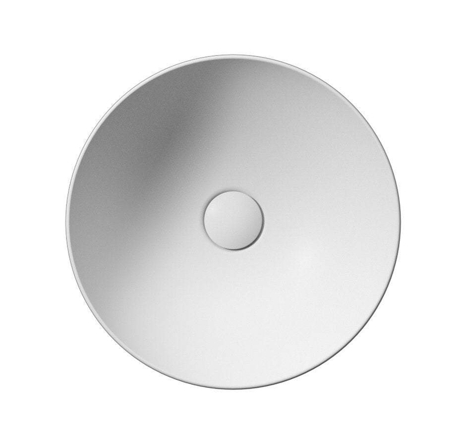 PURA Lavoar ceramic pe blat, Ø40cm, alb mat