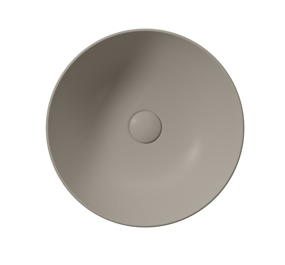PURA lavoar ceramic pentru montaj pe blat Ø 42 cm, tortora mat
