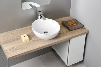 PURA lavoar ceramic pentru montaj pe blat Ø 42 cm, alb lucios ExtraGlaze