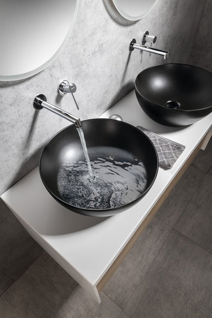 PURA lavoar ceramic pentru montaj pe blat Ø 42 cm, negru mat