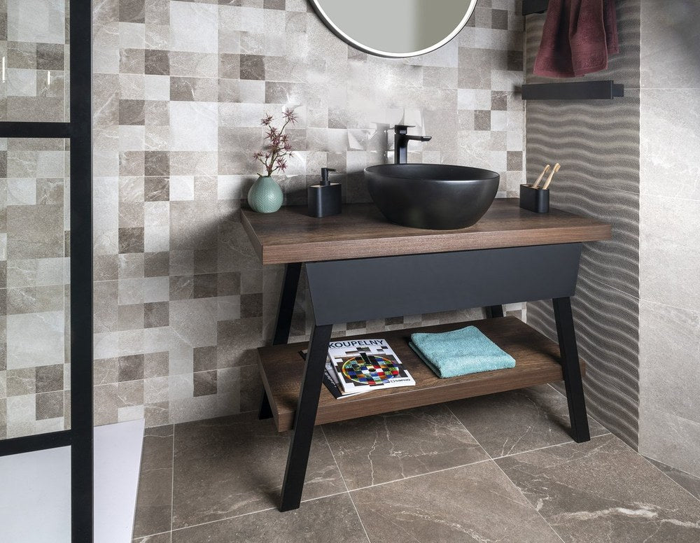 PURA lavoar ceramic pentru montaj pe blat Ø 42 cm, negru mat