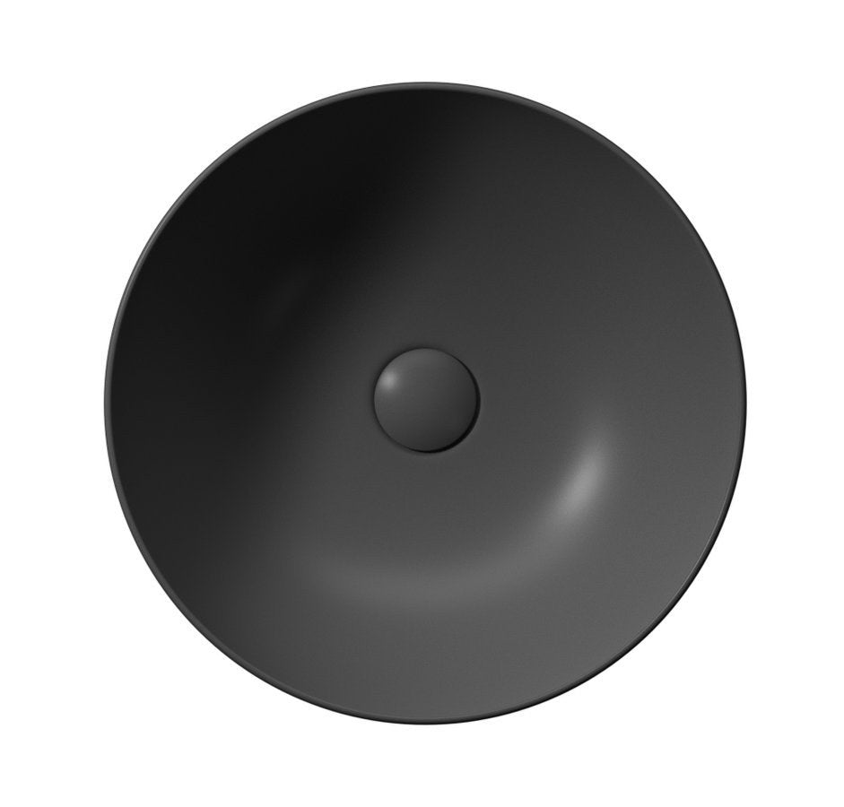 PURA lavoar ceramic pentru montaj pe blat Ø 42 cm, negru mat