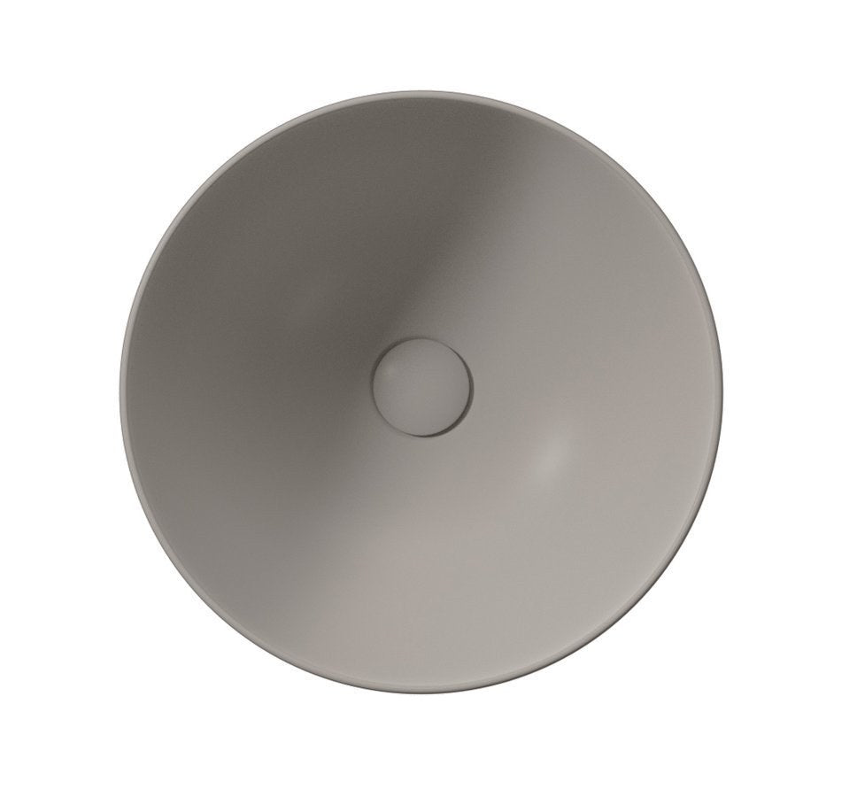 PURA Lavoar ceramic pe blat înalt, Ø42cm, tortora mat