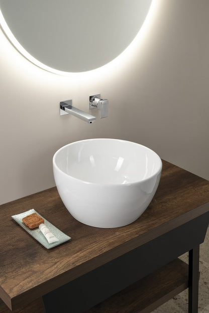 PURA Lavoar ceramic pe blat înalt, Ø42cm, alb ExtraGlaze
