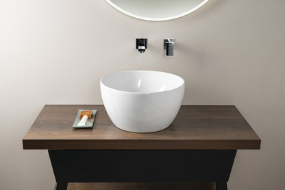 PURA Lavoar ceramic pe blat înalt, Ø42cm, alb ExtraGlaze