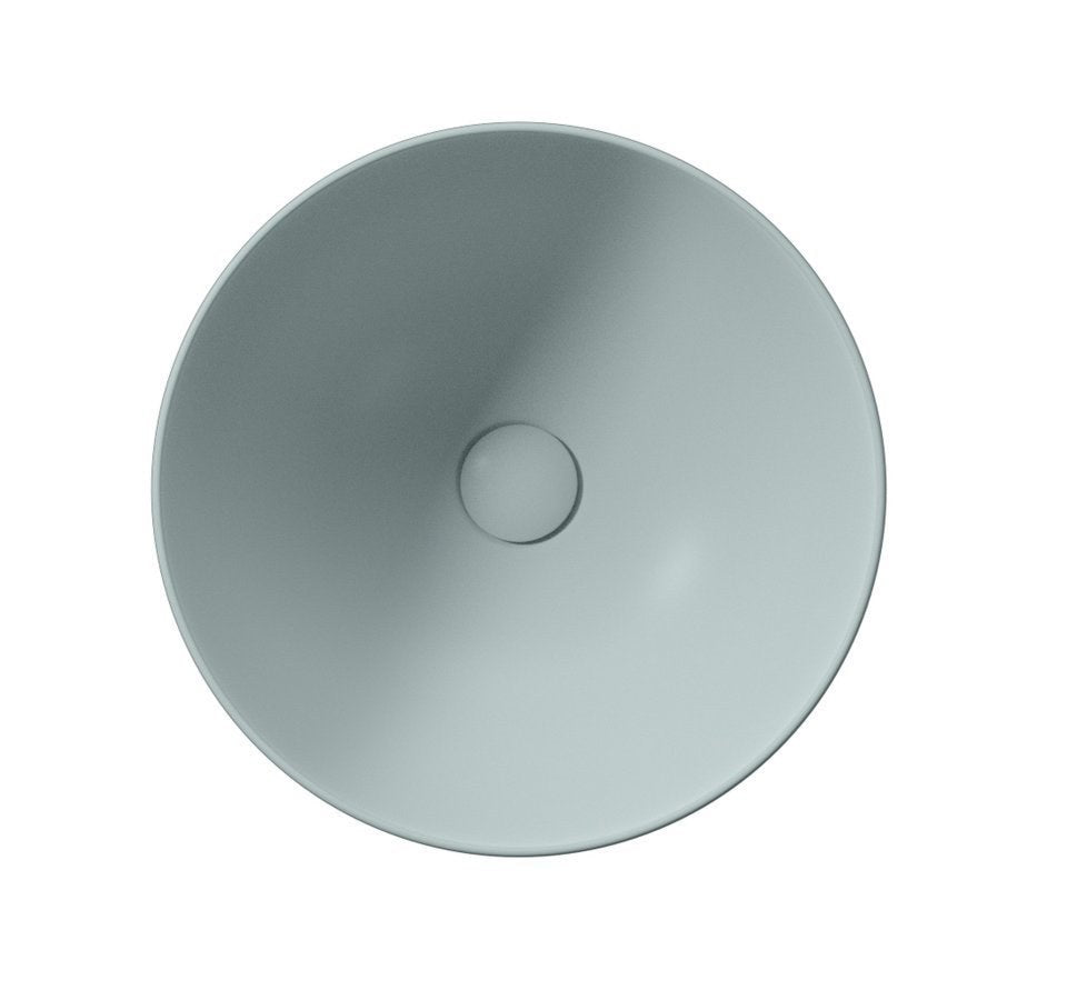 PURA Lavoar ceramic pe blat înalt, Ø42cm, ghiaccio mat
