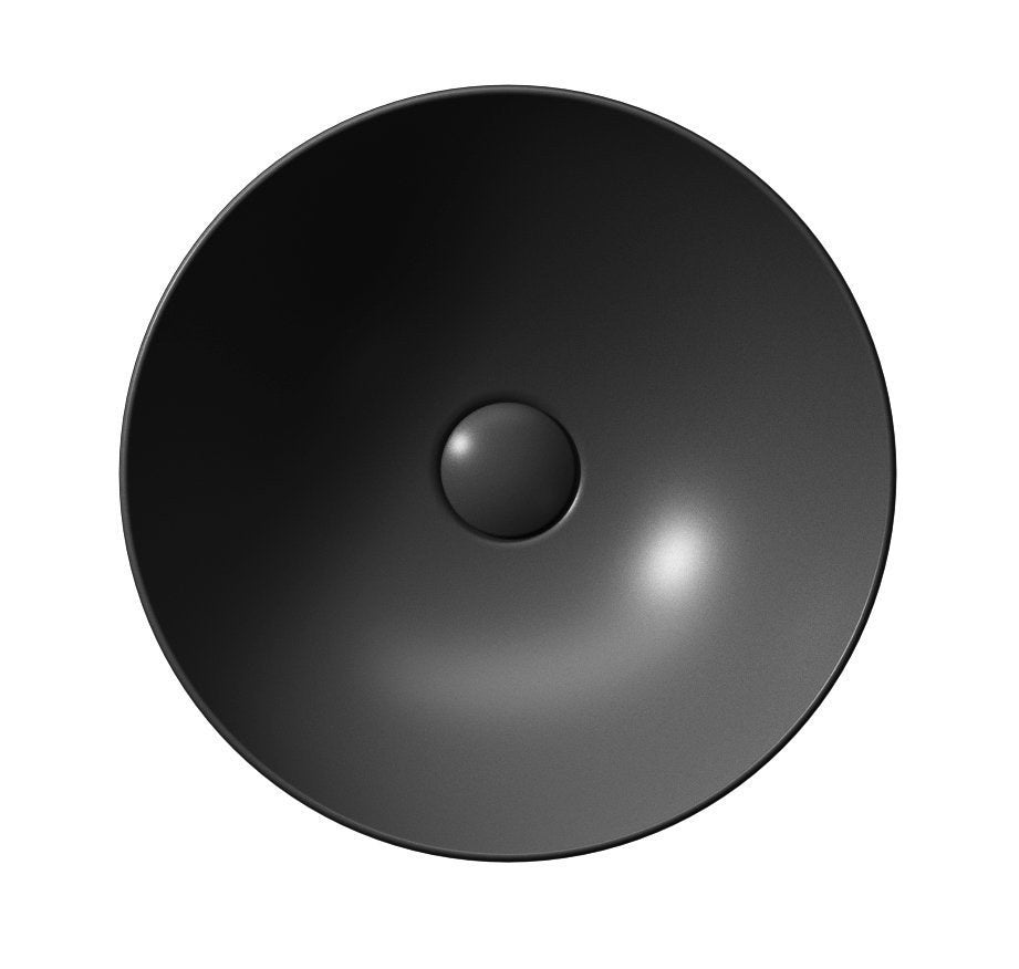 PURA Lavoar ceramic pe blat înalt, Ø42cm, negru mat
