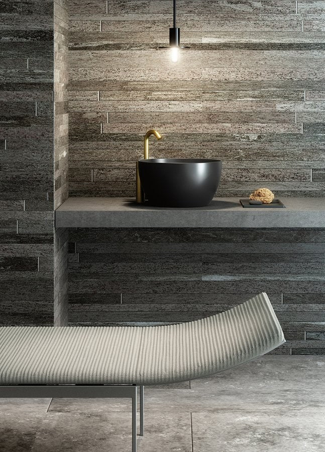 PURA Lavoar ceramic pe blat înalt, Ø42cm, negru mat