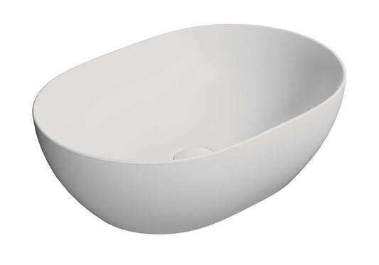 PURA Lavoar ceramic pe blat 50x35cm, alb mat