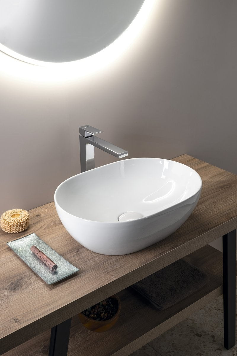 PURA lavoar ceramic pe blat 50x35cm, alb ExtraGlaze