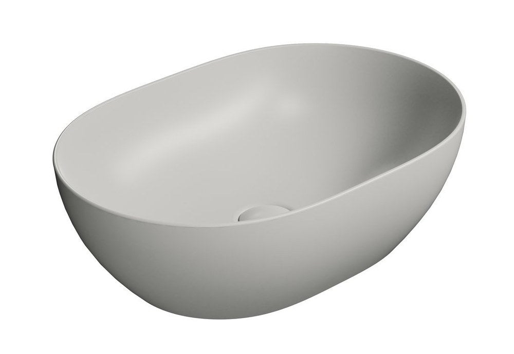 PURA Lavoar ceramic pe blat 50x35cm, cenere mat