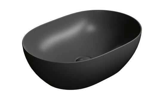 PURA Lavoar ceramic pe blat 50x35cm, negru mat
