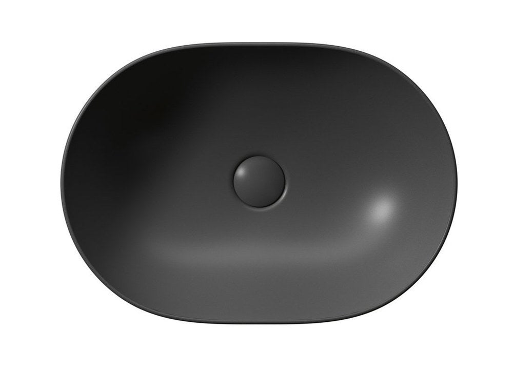 PURA Lavoar ceramic pe blat 50x35cm, negru mat
