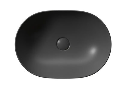 PURA Lavoar ceramic pe blat 50x35cm, negru mat