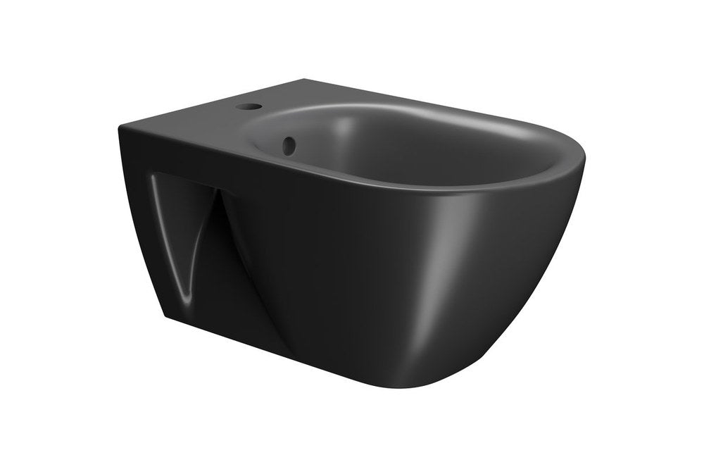PURA ECO Bideu suspendat 36x55cm, negru mat