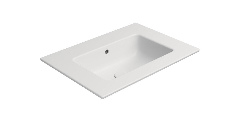 PURA Lavoar ceramic Slim 62x46cm, fără orificiu baterie, alb mat
