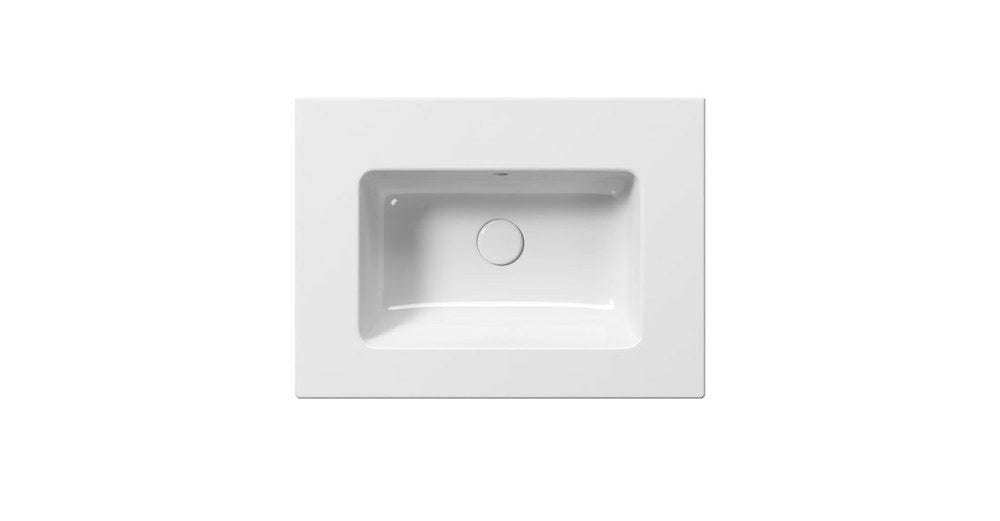 PURA Lavoar ceramic Slim 62x46cm, fără orificiu baterie, alb ExtraGlaze