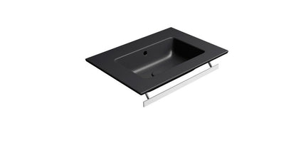 PURA Lavoar ceramic Slim 62x46cm, fără orificiu baterie, negru mat
