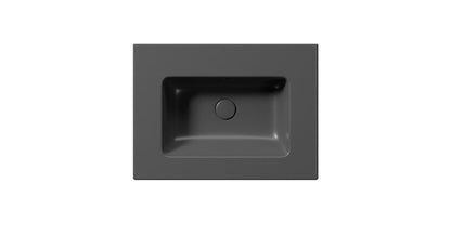 PURA Lavoar ceramic Slim 62x46cm, fără orificiu baterie, negru mat