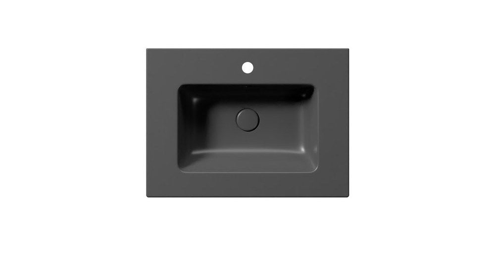 PURA Lavoar ceramic Slim 62x46cm, negru mat