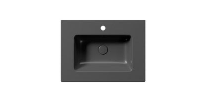 PURA Lavoar ceramic Slim 62x46cm, negru mat