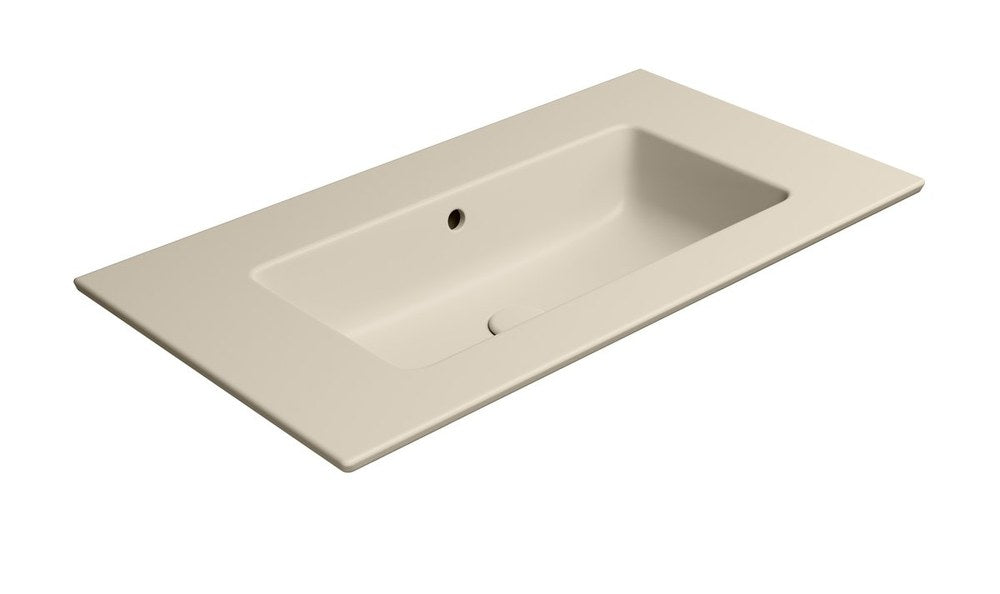 PURA Lavoar ceramic Slim 82x46cm, fără orificiu baterie, creta mat