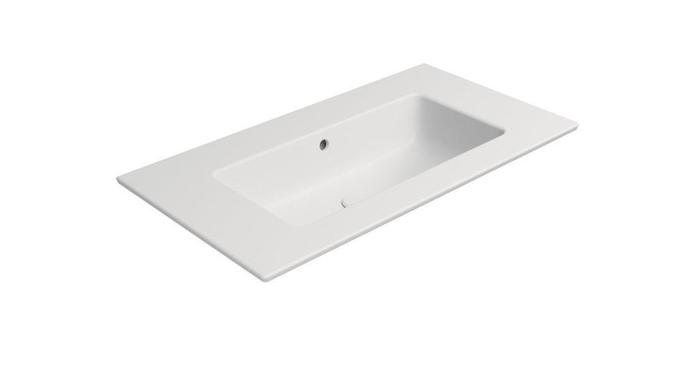 PURA Lavoar ceramic Slim 82x46cm, fără orificiu baterie, alb mat