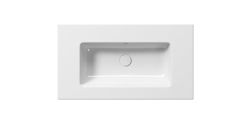 PURA Lavoar ceramic Slim 82x46cm, fără orificiu baterie, alb ExtraGlaze