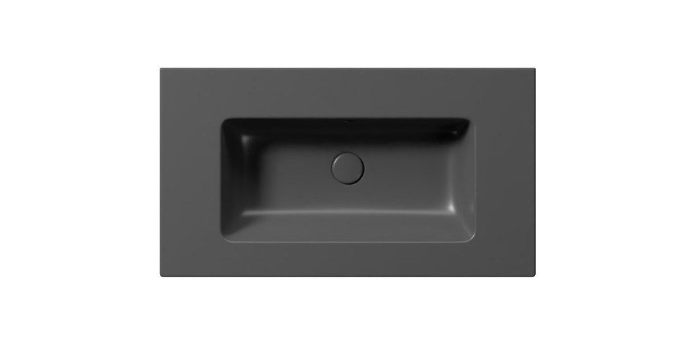 PURA Lavoar ceramic Slim 82x46cm, fără orificiu baterie, negru mat
