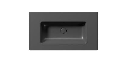 PURA Lavoar ceramic Slim 82x46cm, fără orificiu baterie, negru mat