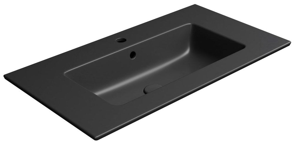 PURA Lavoar ceramic Slim 82x46cm, negru mat