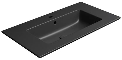 PURA Lavoar ceramic Slim 82x46cm, negru mat