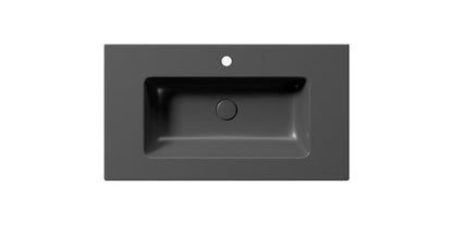 PURA Lavoar ceramic Slim 82x46cm, negru mat