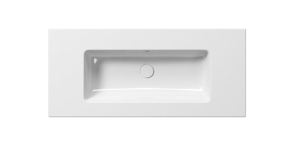 PURA Lavoar ceramic Slim 102x46cm, fără orificiu baterie, alb ExtraGlaze