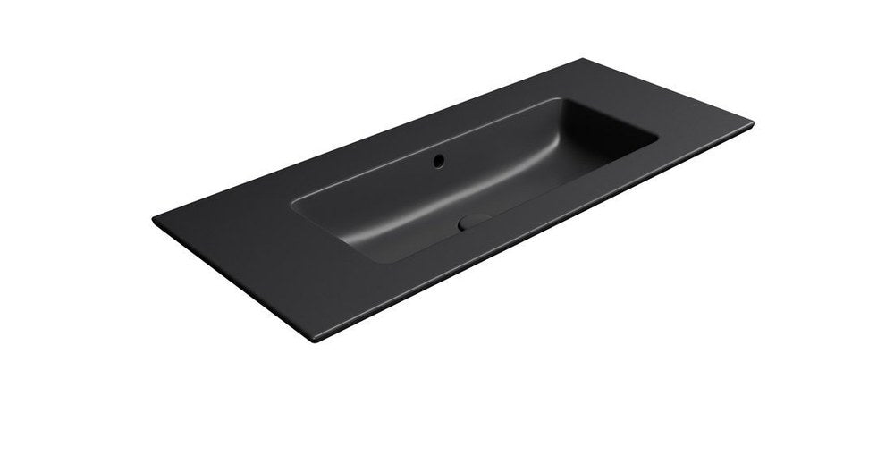 PURA Lavoar ceramic Slim 102x46cm, fără orificiu baterie, negru mat