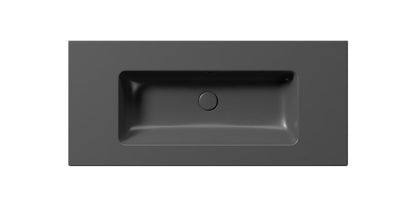 PURA Lavoar ceramic Slim 102x46cm, fără orificiu baterie, negru mat