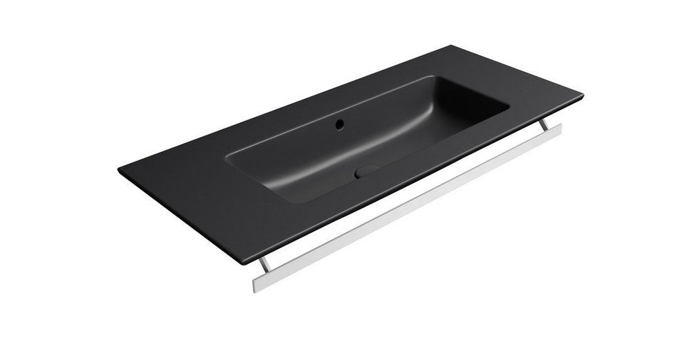 PURA Lavoar ceramic Slim 102x46cm, fără orificiu baterie, negru mat