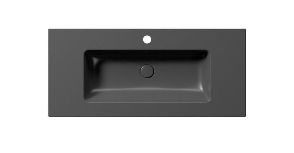 PURA Lavoar ceramic Slim 102x46cm, negru mat