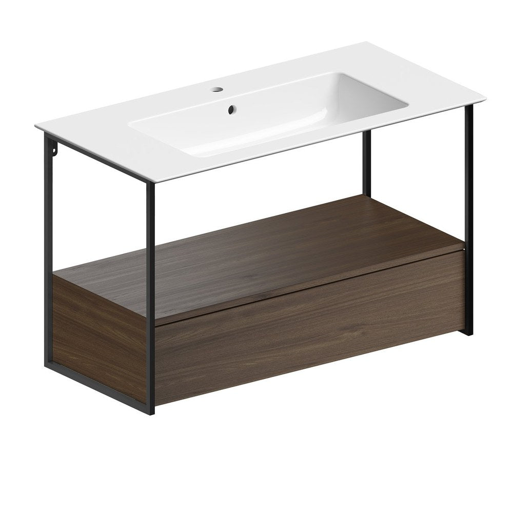 PURA Lavoar ceramic Slim 102x46cm, negru mat