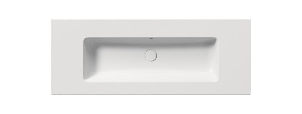 PURA Lavoar ceramic Slim 122x46cm, fără orificiu baterie, alb mat