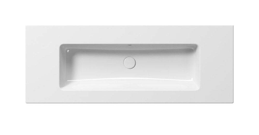 PURA Lavoar ceramic Slim 122x46cm, fără orificiu baterie, alb ExtraGlaze