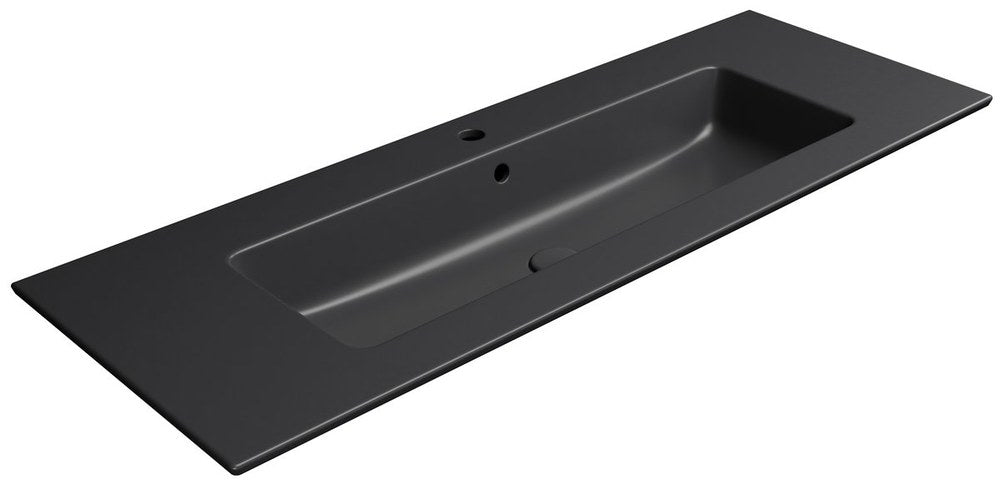 PURA Lavoar ceramic Slim 122x46cm, negru mat