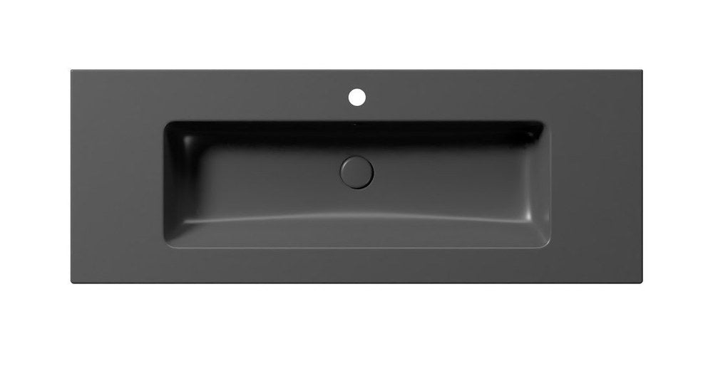 PURA Lavoar ceramic Slim 122x46cm, negru mat