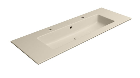PURA Lavoar ceramic dublu Slim 122x46cm, creta mat