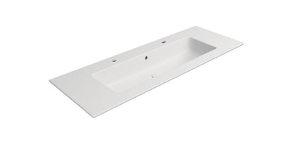 PURA Lavoar ceramic dublu Slim 122x46cm, alb mat