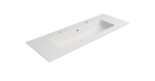 PURA Lavoar ceramic dublu Slim 122x46cm, alb mat