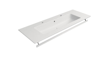 PURA Lavoar ceramic dublu Slim 122x46cm, alb mat