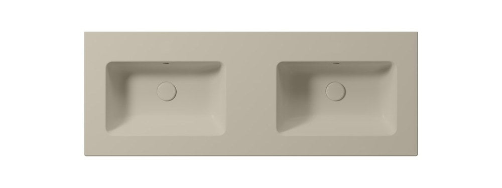 PURA Lavoar ceramic dublu Slim 122x46cm, fără orificiu baterie, creta mat