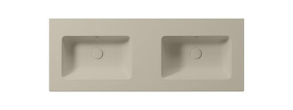 PURA Lavoar ceramic dublu Slim 122x46cm, fără orificiu baterie, creta mat